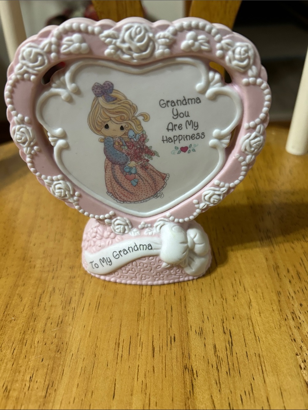 Precious Moments Pink Heart Grandma Frame Figurine
